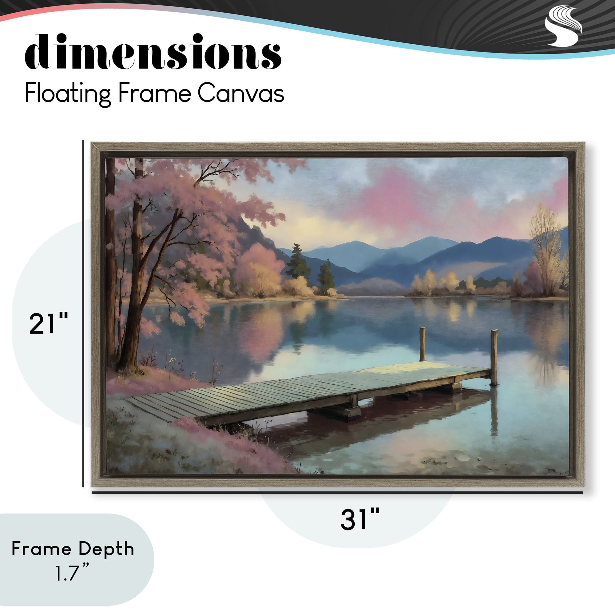 Stupell Industries Pink Dock at Sunset Brown Framed Floater Canvas Wall Art, design by Creative Studio
