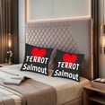 thumbnail image 2 of Set of 2 Throw Pillow Covers 18x18in - Bold Black Square Cushion Cases with Red Heart & " TERROT Salmout " Text for Couch Bed Car Decor, 2 of 8