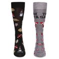 thumbnail image 4 of MeMoi 2 Pair Men's Rayon Blend Christmas Holiday Novelty Crew Socks - Mens - Male, 10-13, Gray, 4 of 7