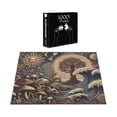 thumbnail image 4 of Ambesonne Earthy Boho Jigsaw Puzzle Durable Cardboard, Gothic Woods Waves Sun, 1000 pcs, Dark Slate Blue Cinnamon, 4 of 5
