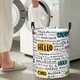 thumbnail image 4 of Goofa Hello Printed Circular Hamper,Laundry Basket with Handles,Storage Baskets Foldable,Large Capacity Laundry Hamper-, 4 of 8