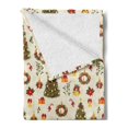 thumbnail image 2 of Christmas Soft Flannel Fleece Throw Blanket, Fir Tree Garland and Bells Ornaments Xmas Themed Cartoon Seasonal Holiday, Cozy Plush for Indoor and Outdoor Use, 70" x 90", Multicolor, by Ambesonne, 2 of 5