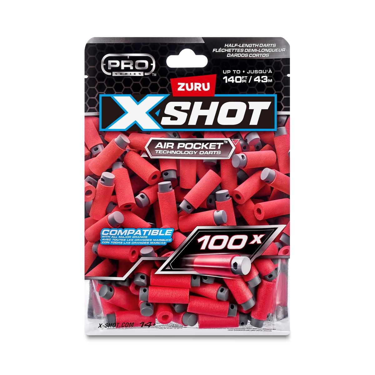 XSHOT Pro Series Half-Length Darts Refill Pack (100 Darts) by ZURU, Foam Blaster