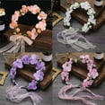 thumbnail image 2 of Zhuge Women Girls Adjustable Rose Flower Crown Floral Crown Garland Wedding Festival Party Headpiece-Brown, 2 of 2