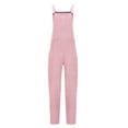 thumbnail image 6 of HaHaHappy Overalls for Women Loose Fit Jean Denim Bib Jumpsuit Stretch Overall Pants Pink XL, 6 of 7