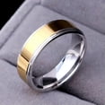 thumbnail image 4 of 6mm Gold Silver Titanium Steel Band Men's Simple Polished Wedding Ring Size 6-12, 4 of 4