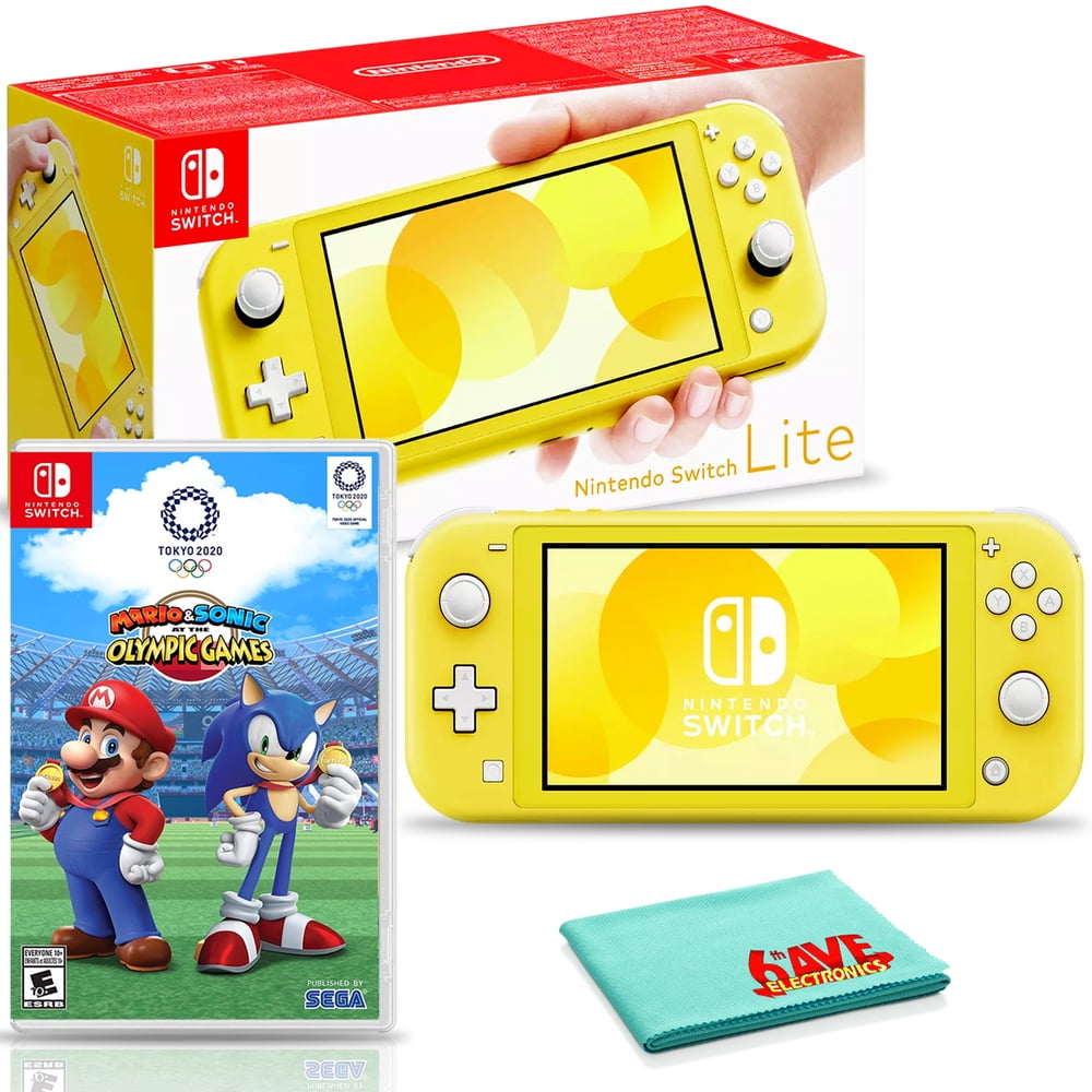 Nintendo Switch Lite (Yellow) Includes Mario and Sonic at the Olympic