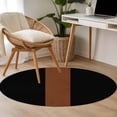 thumbnail image 5 of 3ft Round Rug, Black Brown Non-Skid Rubber Backing Large Area Rugs - Living Room Bedroom Home Office, Contemporary Boho Modern Art Indoor Floor Mat Carpets Washable Rug, 5 of 9