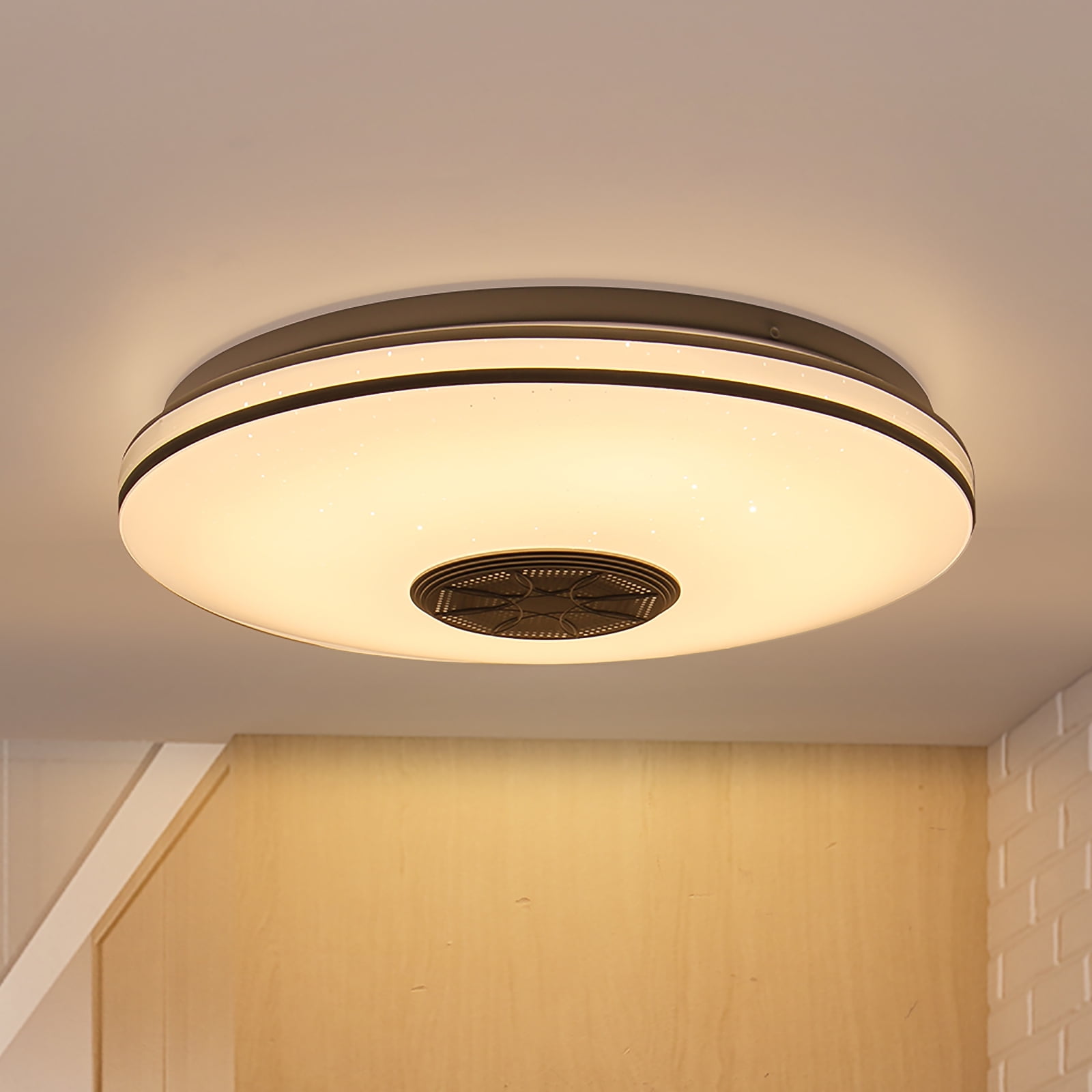 LED Music Ceiling Light Speaker 36W Dimmable RGB Light+Remote+App Ctrl