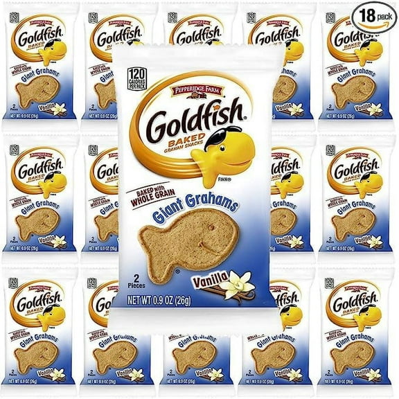 Gold fish Giant Graham Crackers HYZ01 Vanilla Flavor, Pack of 18