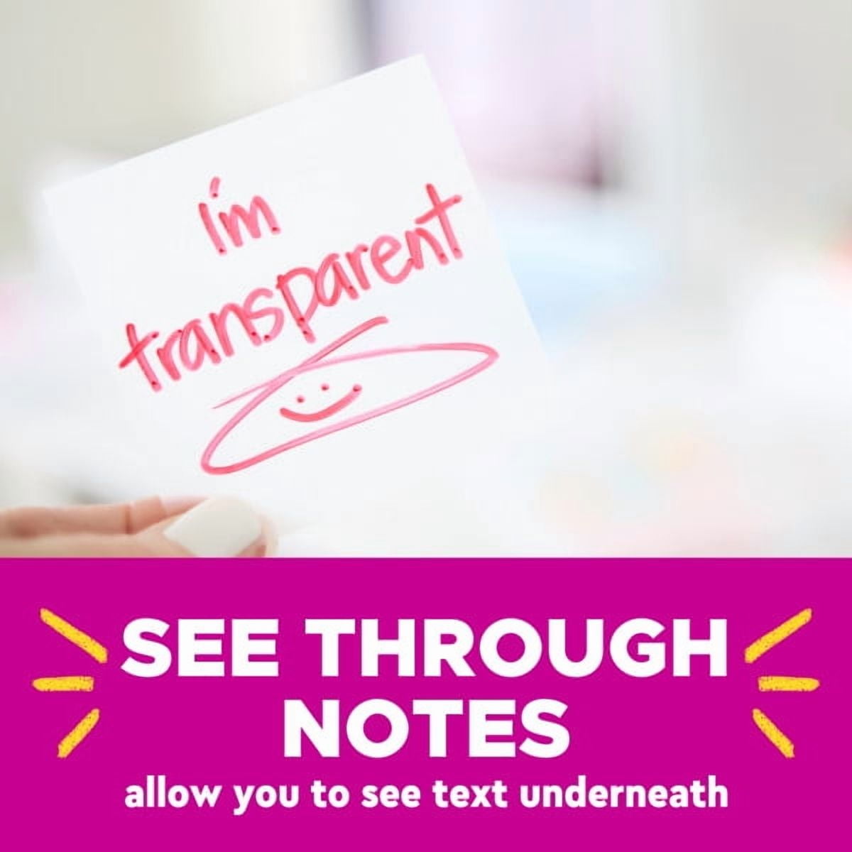 Post-it Transparent Notes, 2 7/8 x 5 7/8 in