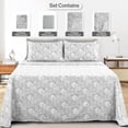 thumbnail image 4 of Lux Decor Collection Bed Sheets Set - High GSM Brushed Microfiber Sheets Set - Full, White Grey, 4 of 9