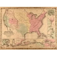 thumbnail image 2 of Vintage Maps 14x12 Gold Ornate Wood Framed with Double Matting Museum Art Print Titled - Military Map of the United States 1862, 2 of 4