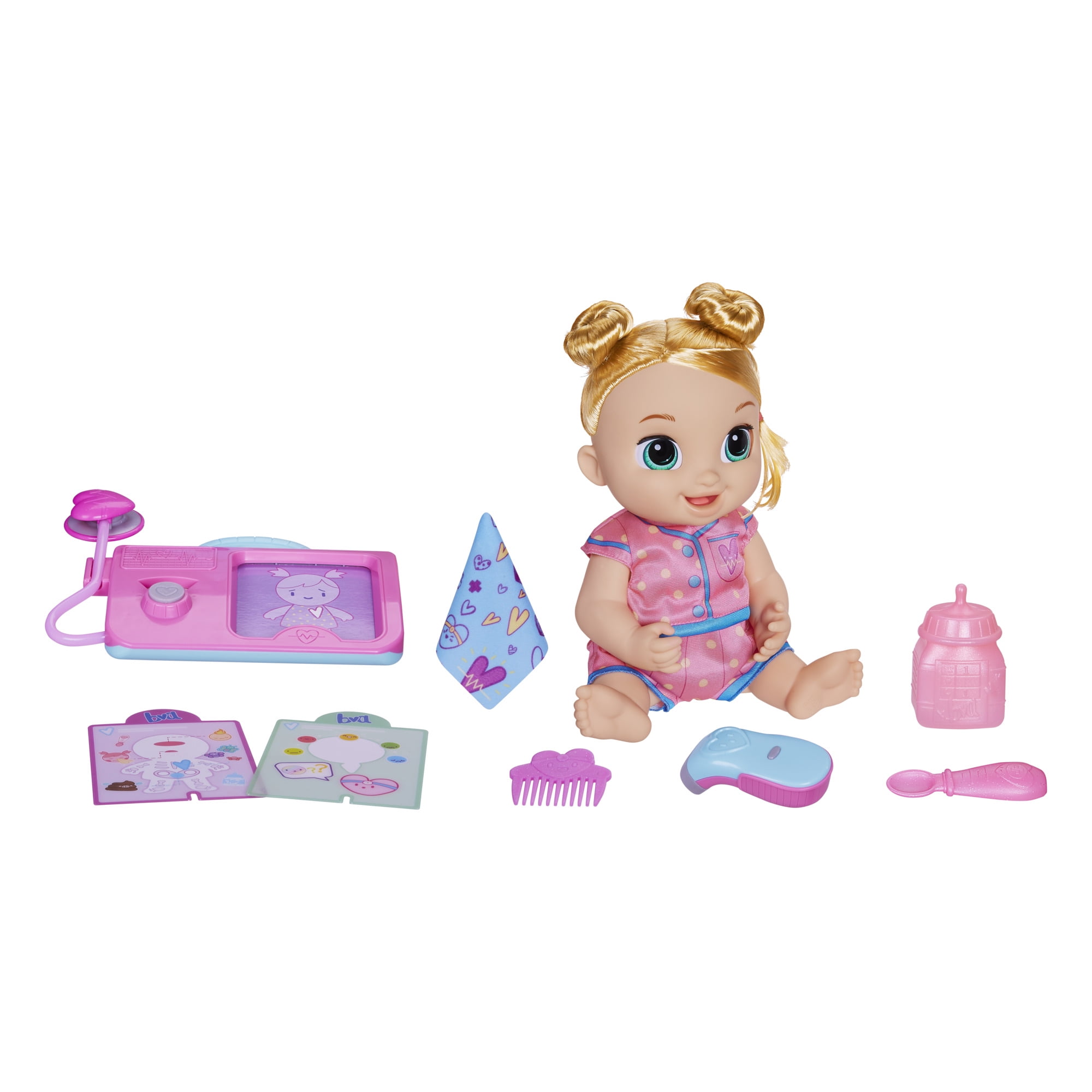 Baby Alive Lulu Achoo Doll 12 Inch Doctor Play Toy Sounds Movements Blonde Hair Ages 3 Walmart Com Walmart Com