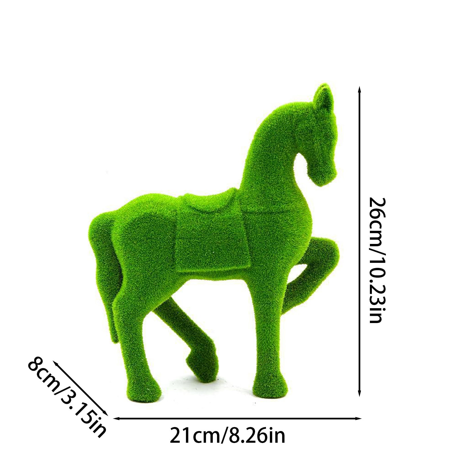 Kumdkdwn Cute Green Horse Resin Garden Statue – Whimsical Outdoor Yard Art & Patio Décor, Fun Horse Figurine for Home, Garden & Indoor Display