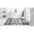 thumbnail image 4 of Rugs.com Oregon Collection Rug – 6 Ft Square Black And White Low-Pile Rug Perfect For Living Rooms, Kitchens, Entryways, 4 of 9