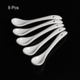 thumbnail image 3 of Unique Bargains Ceramic Spoons 3.7' White Spoon Stirring Spoons for Home Kitchen Restaurant 8 Pack, 3 of 6