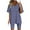 Navy, variant on Two Piece Set for Women Legging with Short Sleeve Pullover V Neck Tops Fashion Stripes Suits Casual Summer Sets