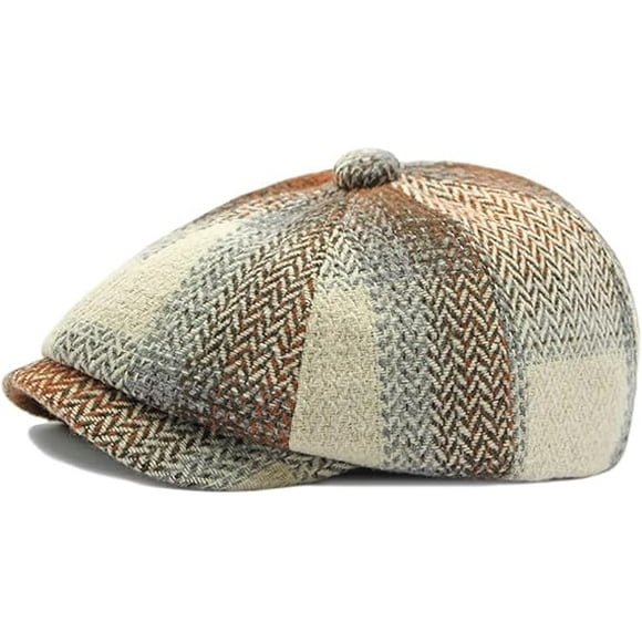 Mens Classic Newsboy Flat Cap Gatsby Ivy Cabbie Hat,khaki