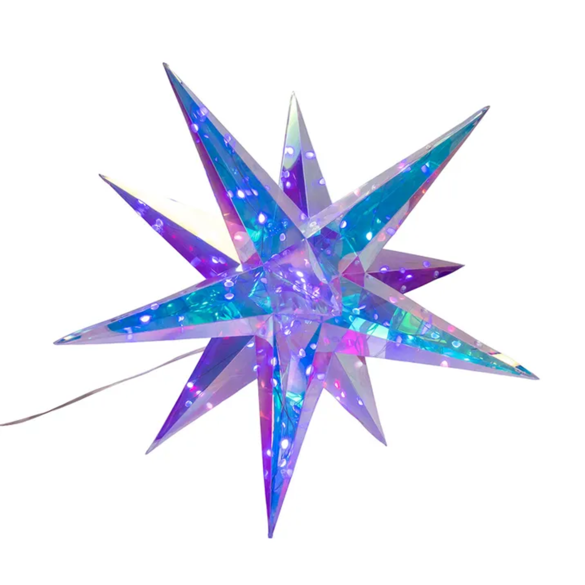 Kurt Adler Pre-Lit RGB Smart LED Holographic Starburst, 17.75in