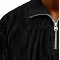 thumbnail image 4 of Hinvhai Men's Short Sleeve Shirts Quarter Zip Casual Shirt Lightweight Cotton Pullover Top Solid Slim Shirt with Chest Pocket Black XXXL(XXXL), 4 of 4