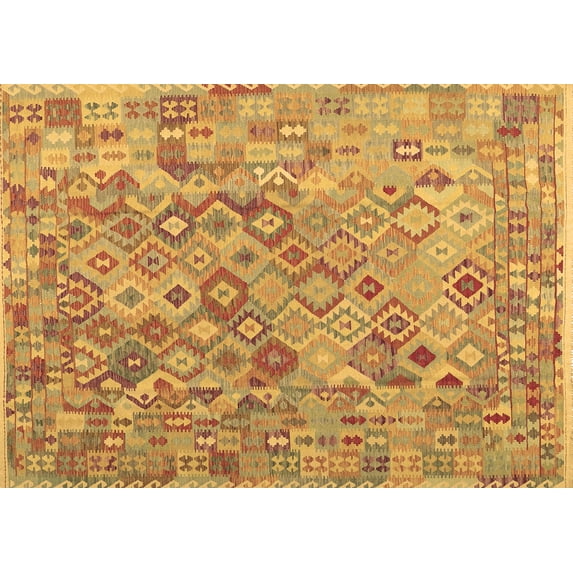 Ahgly Company Indoor Rectangle Southwestern Brown Country Area Rugs, 8' x 10'