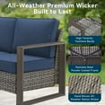 thumbnail image 4 of Unnifurnzi 3 Seater Patio Wicker Sofa-All Weather High Back Outdoor Rattan Couch with Outdoor Ottomans Patio Sofa Set for Porch Garden Backyard Poolside-Gray/Blue, 4 of 7