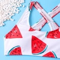 thumbnail image 4 of nsendm Girls' Swimwear Tankini Swimwear for Toddler Girl Summer Cute Crisscross Small Printing Floral Print Two Piece Swimsuit Bathing 1PC Tops+1PC Shorts White 11-12 Years, 4 of 5