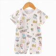 thumbnail image 2 of KPOPLK 3M 6M 9M 12M 18M 24M Baby Boy Romper Unisex Short Sleeve Jumpsuit Playsuit Bodysuit with Letter Print Soft Clothes One-Piece Size 12-18 Months,Light Blue, 2 of 4