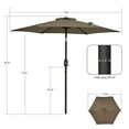 thumbnail image 4 of Sonerlic 7.5ft Round Patio Market Umbrella With Steel Frame, Outdoor Table Umbrella for Yard, Poolside and Deck, Taupe, 4 of 7