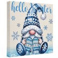 thumbnail image 2 of Ships Next Day Canvas Wall Art 10"x10", Blue Gnomes Christmas Wood Framed Canvas Print Painting, Xmas Snowflake Hello Winter Ready to Hang Small Picture Wall Decor for Home Kitchen Nursery Office, 2 of 9