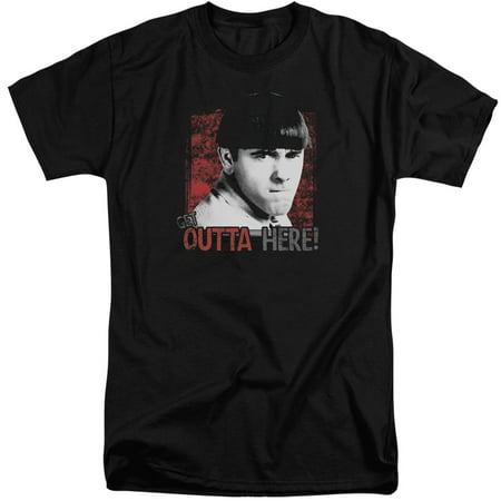 Three Stooges Get Outta Here S/S Adult Tall Black