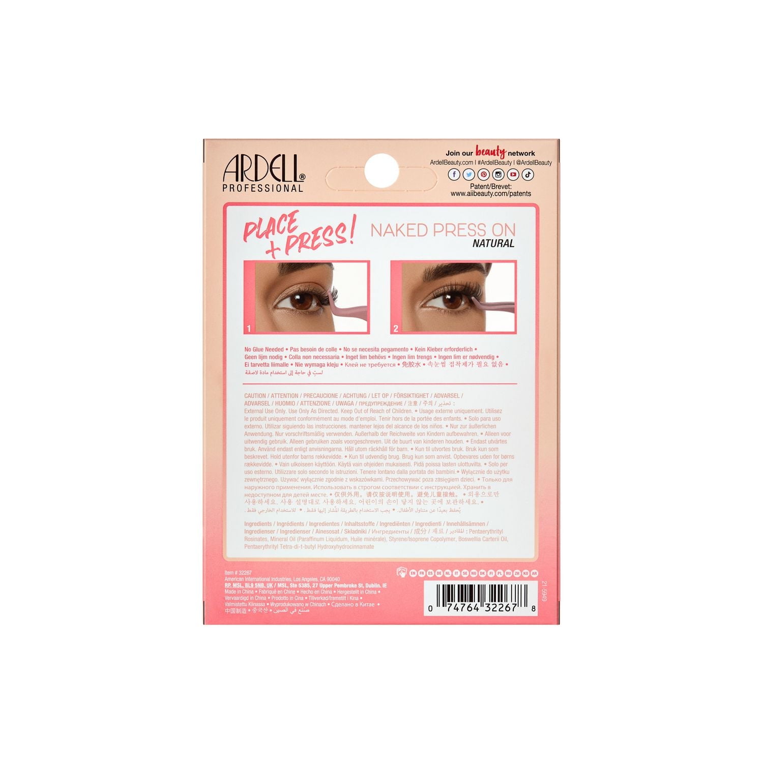 Ardell - Naked Press On Pre-Glued Underlash Extensions Kit - Natural, Naked Press - Natural
