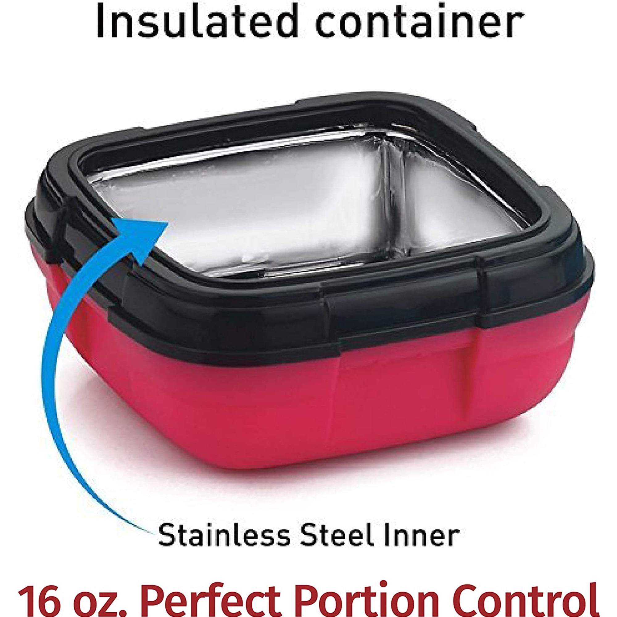 Pinnacle Insulated Leak-Proof Lunch Box Set of 2, 16oz, Heat Release Valve, Blue/Pink
