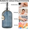 thumbnail image 4 of Clearance Storage Containers under $10,16 OZ Soap Dispenser Tempered Glass Clear Vertical Stripe With 304 Proof Stainless Steel Refillable Liquid Hand Soap Dispenser For Bathroom Kitchen Dish Soa, 4 of 6