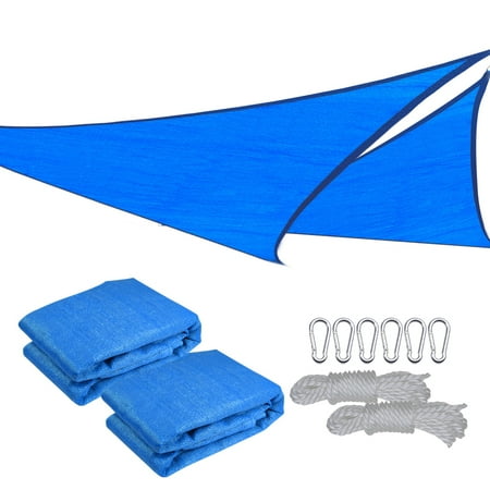 Yescom 2x 16.5' Triangle Sun Shade Sail Beach Canopy Cover UV (Best Way To Install Shade Sails)