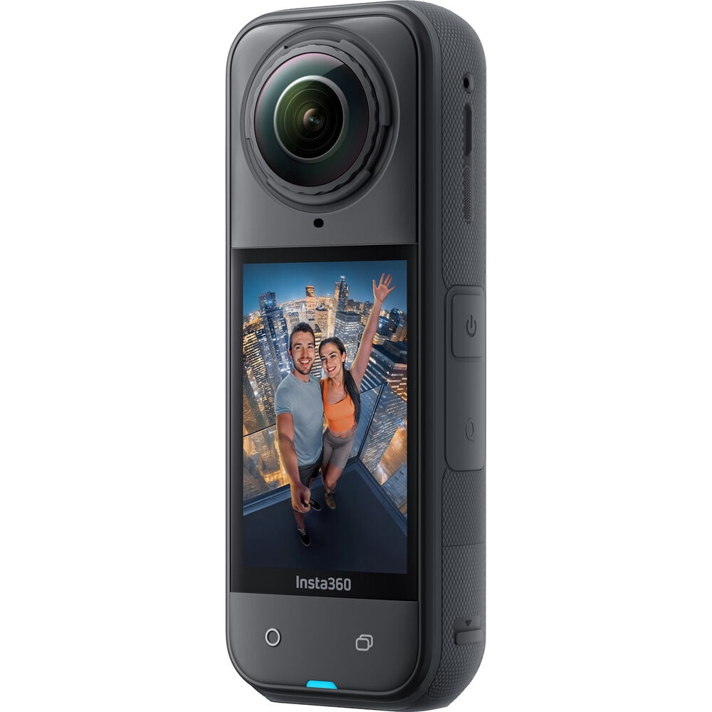 Insta360 X5 360° 8K Action Camera - Waterproof, FlowState Stabilization, Built in Wind Guard, Replaceable Lens + Selfie Stick + 64GB Memory Card
