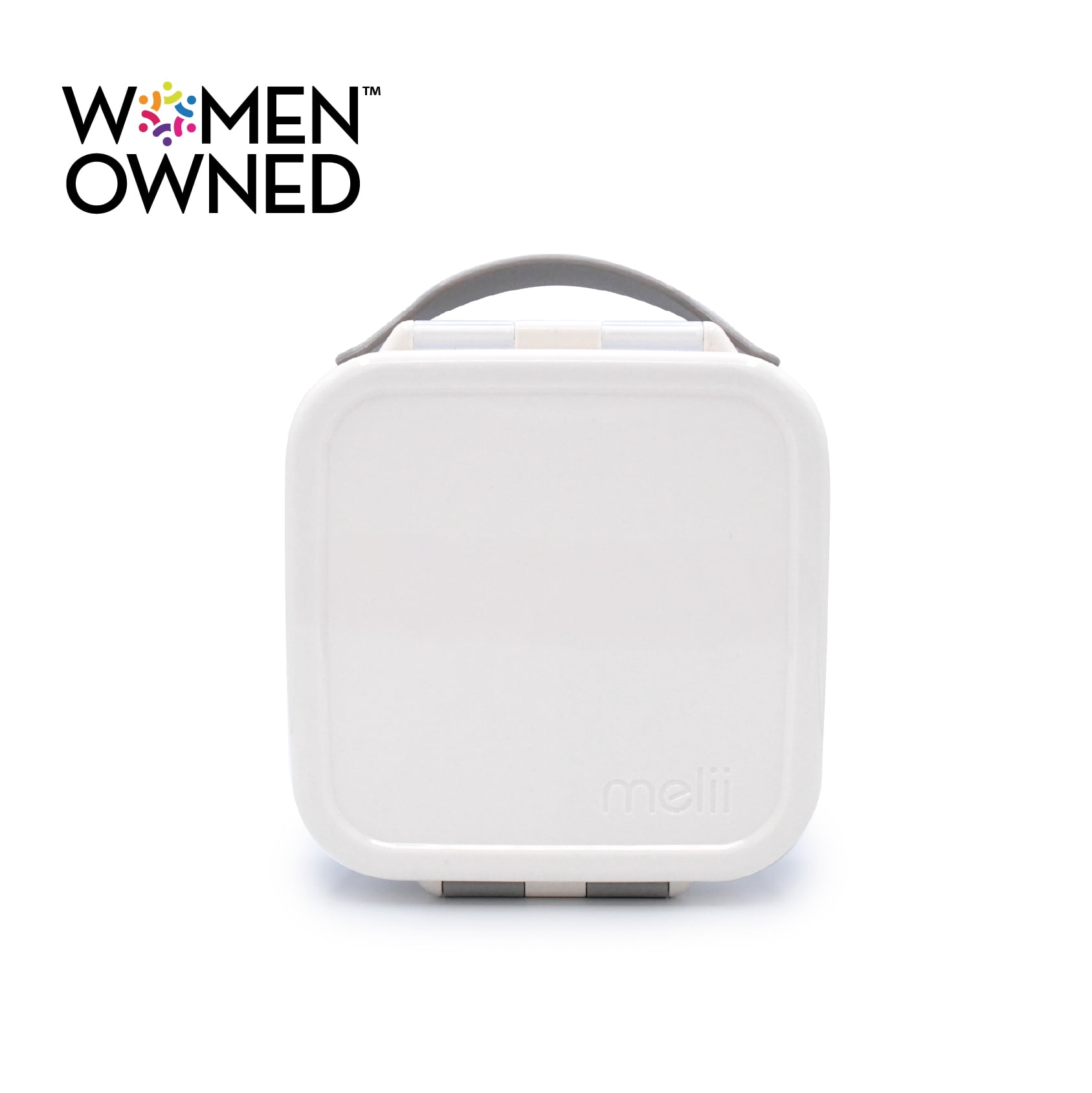 Melii Mini Lunchbox Food Storage Container, Warm Ivory & Grey