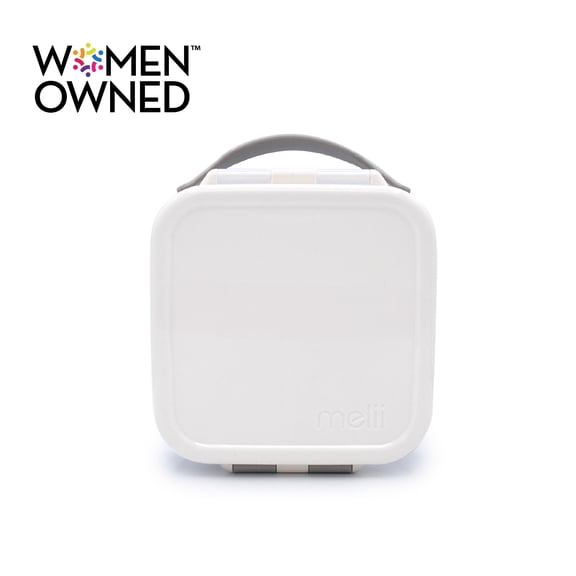 Melii Mini Lunchbox Food Storage Container, Warm Ivory & Grey