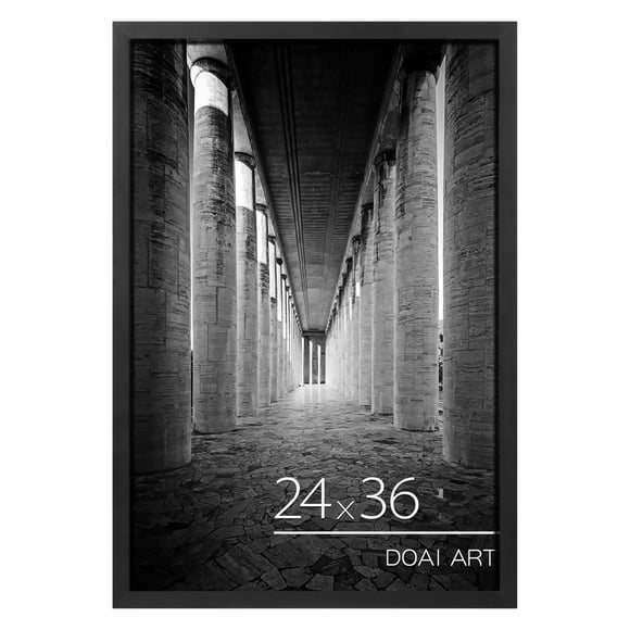 DOAI ART 24x36 Poster Frame Black, Poster Frames 24 x 36 inches or 24x36 Picture Frames with HD Plexiglass for Horizontal or Vert