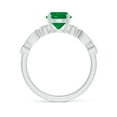 thumbnail image 2 of Angara Natural 1.2 Ct. Emerald with Diamond Vintage Inspired Ring in 14K White Gold for Women (Ring Size: 12), 2 of 9