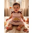 thumbnail image 2 of Toddler Baby Girls Thanksgiving Outfit Sleeveless Turkey/Rolls Embroidery Tank Dress Bowknot A-line Striped Dress Cute Fall Clothes, 2 of 8