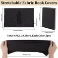 thumbnail image 2 of 4Pcs Stretchable Book Cover Black White Washable Reusable Large Nylon Book Sleeve Book Protector Elastic Notebook Wraps for 9 x 11 inch Hardcover Books Textbook Gift for DIY, 2 of 9