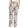 thumbnail image 3 of Naloa Lilies Flowers Print Women’s Ultra-Soft Comfy Pajama Lounge Pants with Pockets & Drawstring, 3 of 8