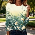 thumbnail image 2 of Noric Women Long Sleeve T-Shirt Loose Fit Casual Crew Neck Floral Print Fashion All Season Pullover Tops S-5XL, 2 of 8