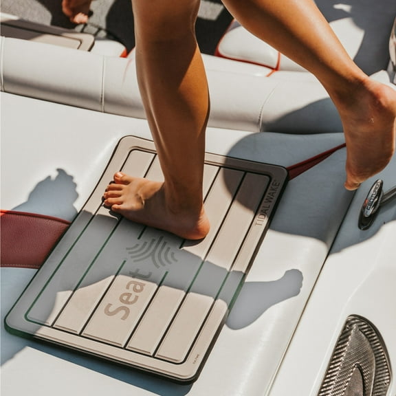 Tidal Wake Seat Step Marine Mat (Gray/Black) Protects Boat Cushions, Prevent Tears, Damage and Dirt from Stepping on Seats