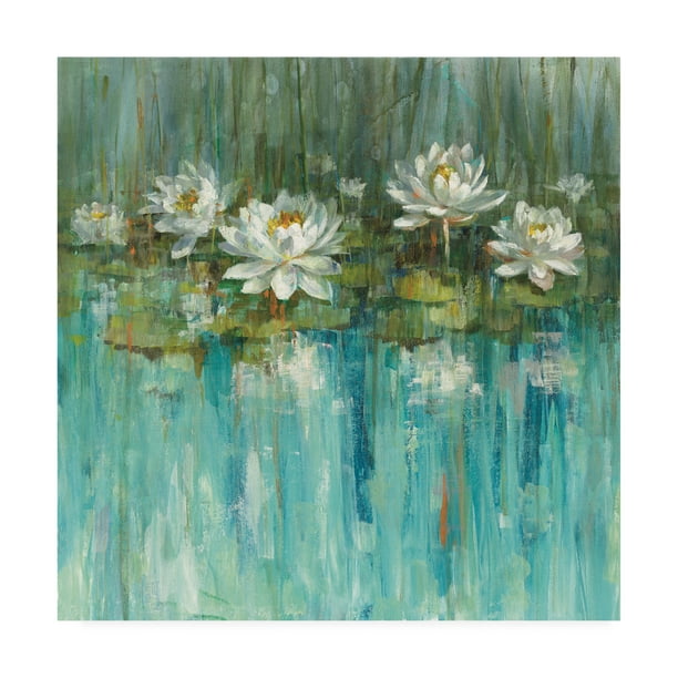 Trademark Fine Art Water Lily Pond Painting Canvas Art By Danhui Nai Walmart Com