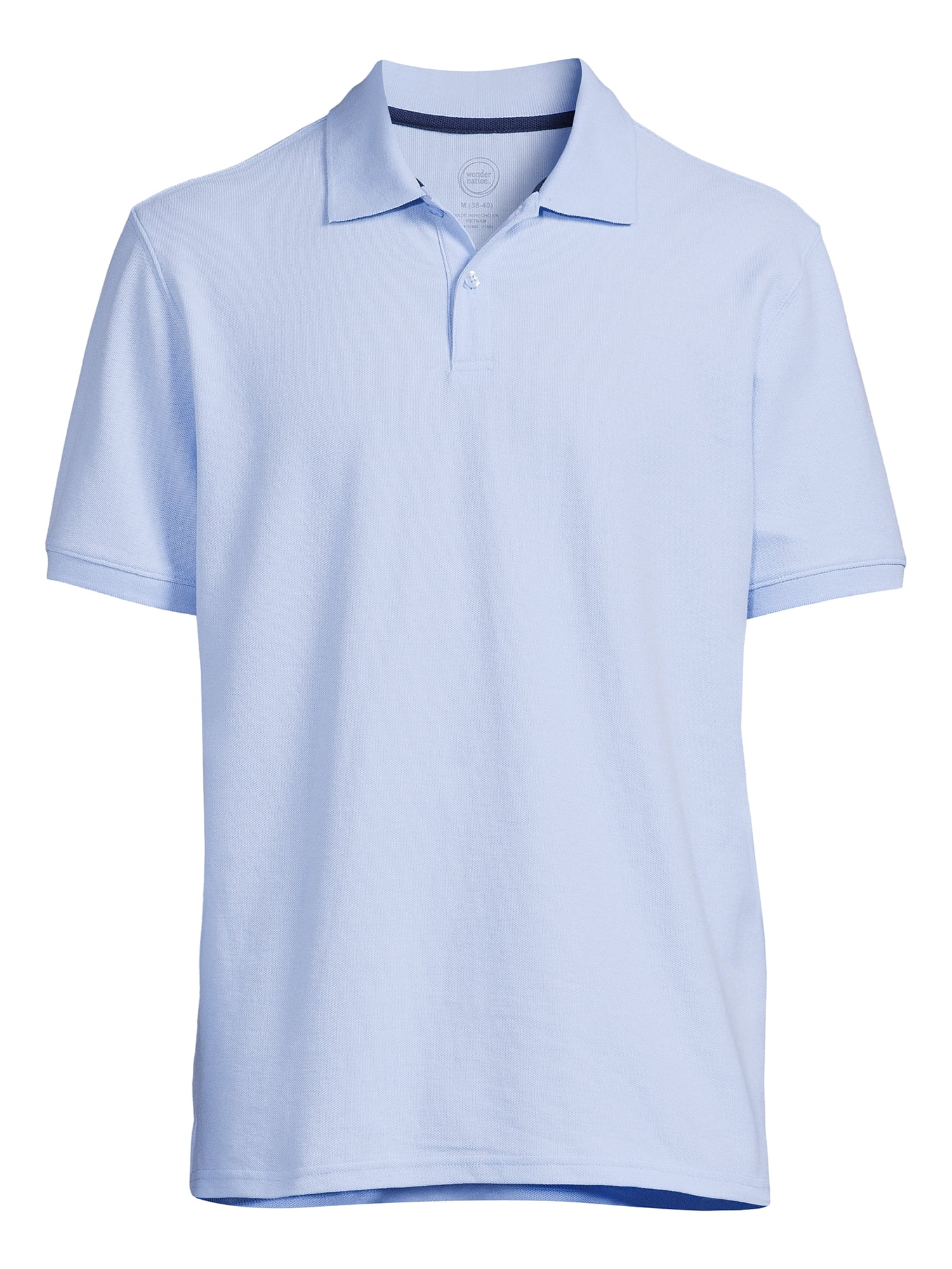 Wonder Nation Young Mens School Uniform Short Sleeve Pique Polo Shirt, Sizes S-XL