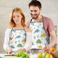 thumbnail image 5 of Colorful Dinosaurs Cacti Pattern Apron-Garden Aprons for Women with Pockets-Cotton Linen Waterproof Kitchen Cooking Gardening Aprons Adjustable for Kitchen,Cooking,BBQ and Salon 33x27 Inch, 5 of 7