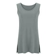 thumbnail image 5 of Women Plus Size Tank Tops Summer Scoop Neck Side Split Sleeveless T-Shirts Tops Casual Loose Tees Tunics Shirts, 5 of 6